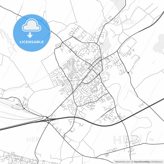 Vector PDF map of Newbridge, Ireland