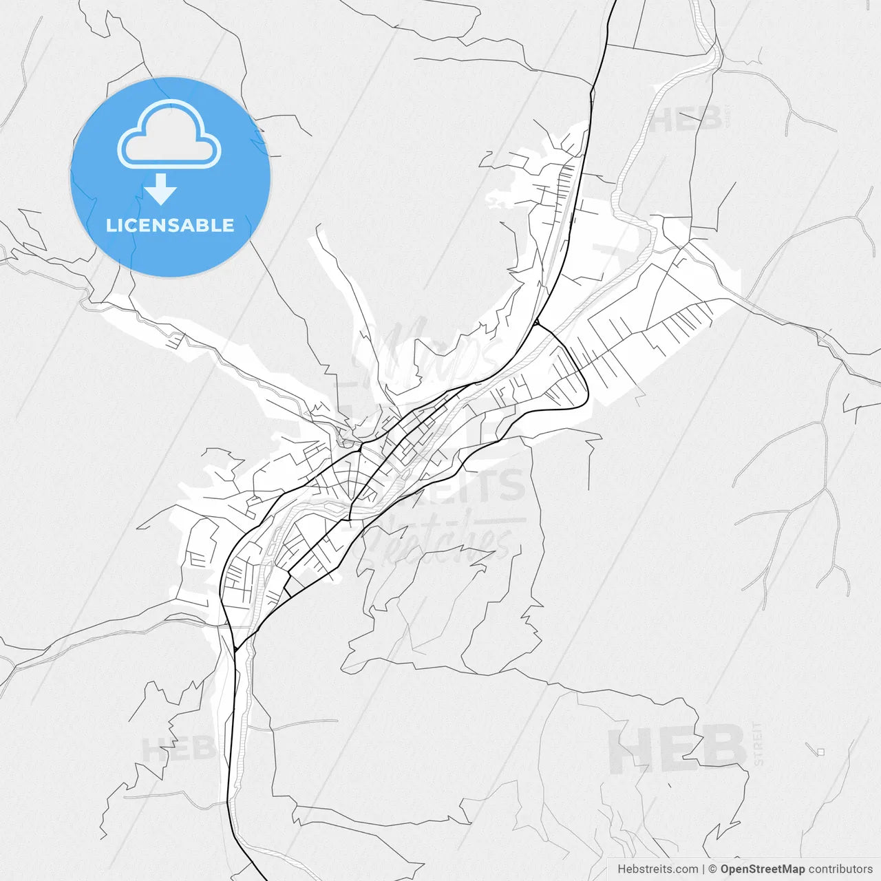 Vector PDF map of Bijelo Polje, Montenegro