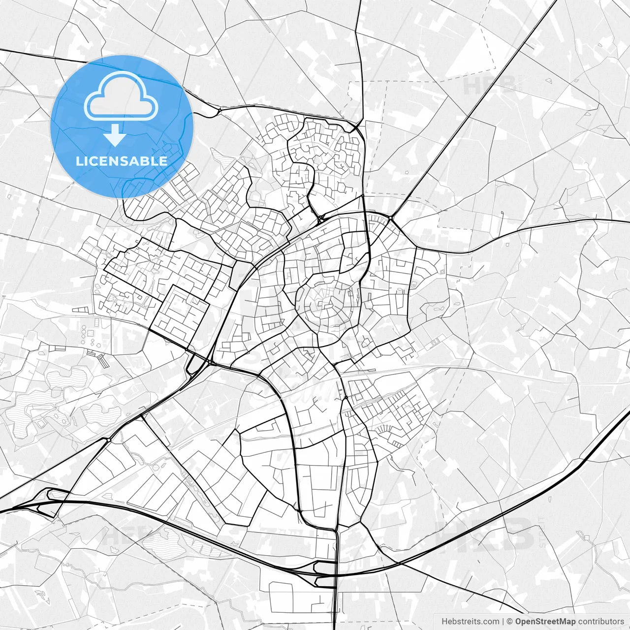 Vector PDF map of Oldenzaal, Netherlands