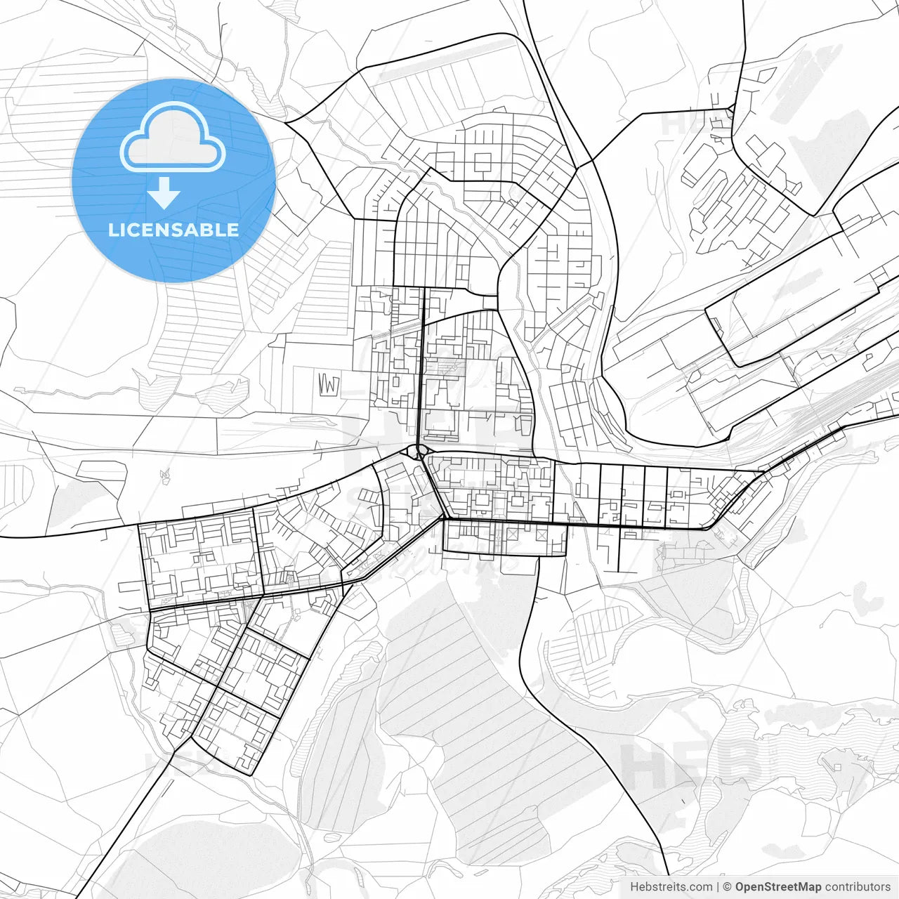 Vector PDF map of Novotroitsk, Russia