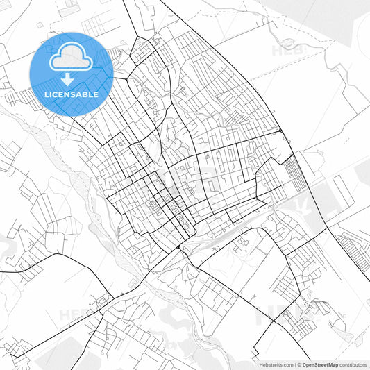 Vector PDF map of Belorechensk, Russia