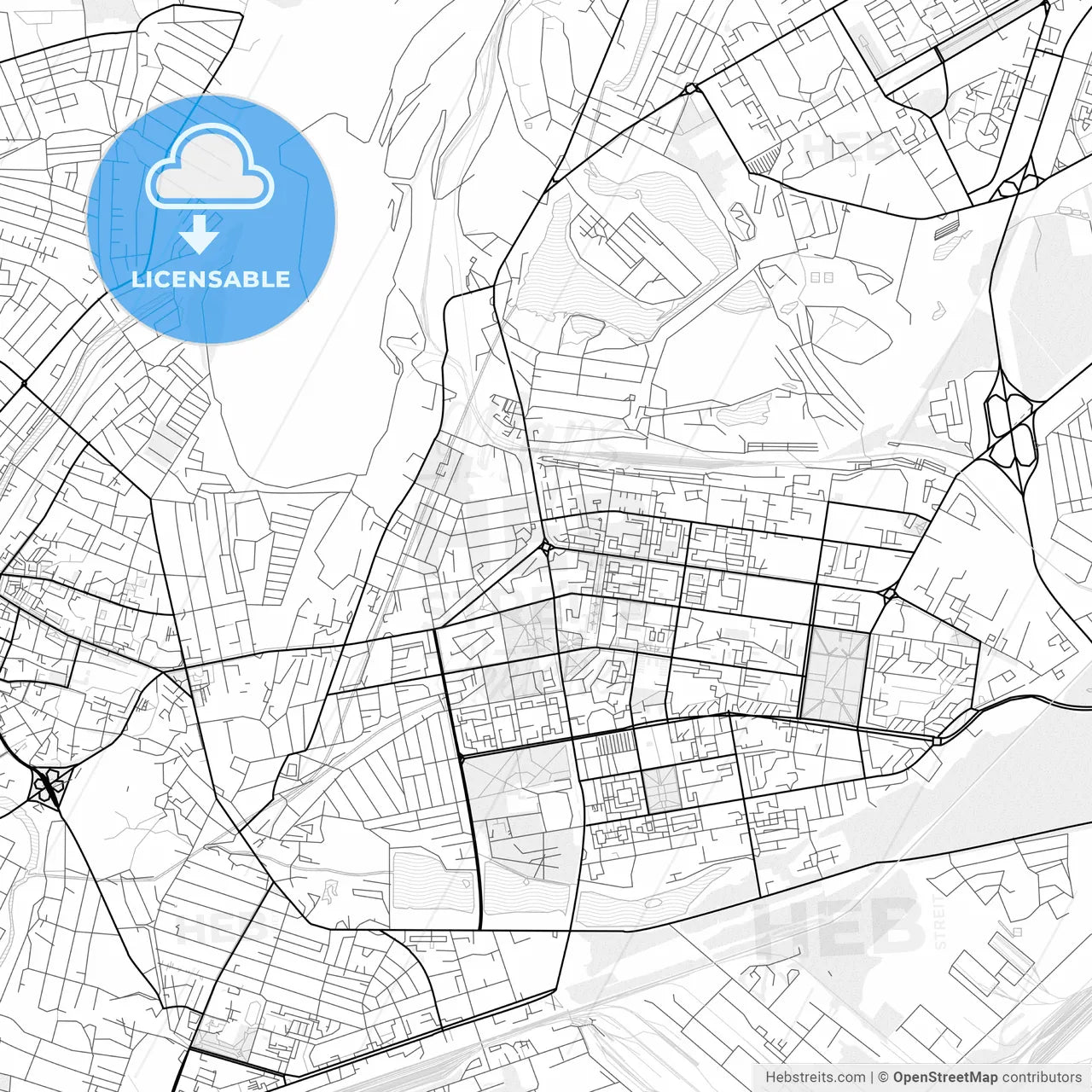 Vector PDF map of Kryvyi Rih, Ukraine