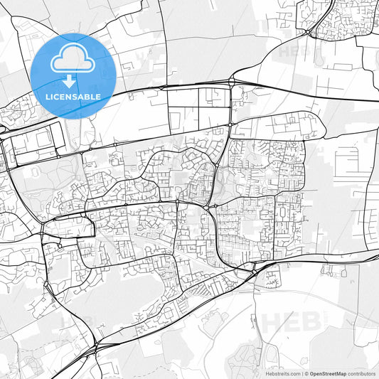 Vector PDF map of Basildon, England
