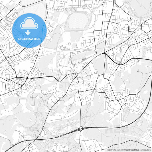 Vector PDF map of Esher, England