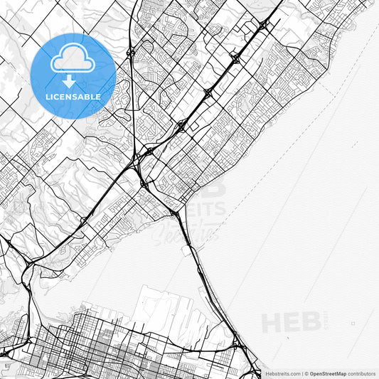 Vector PDF map of Burlington, Canada