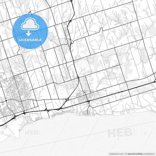 Vector PDF map of Clarington, Canada