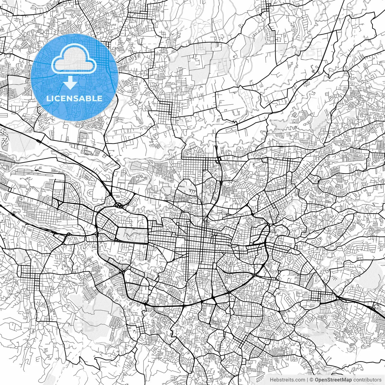 Vector PDF map of Cinco Esquinas, Costa Rica