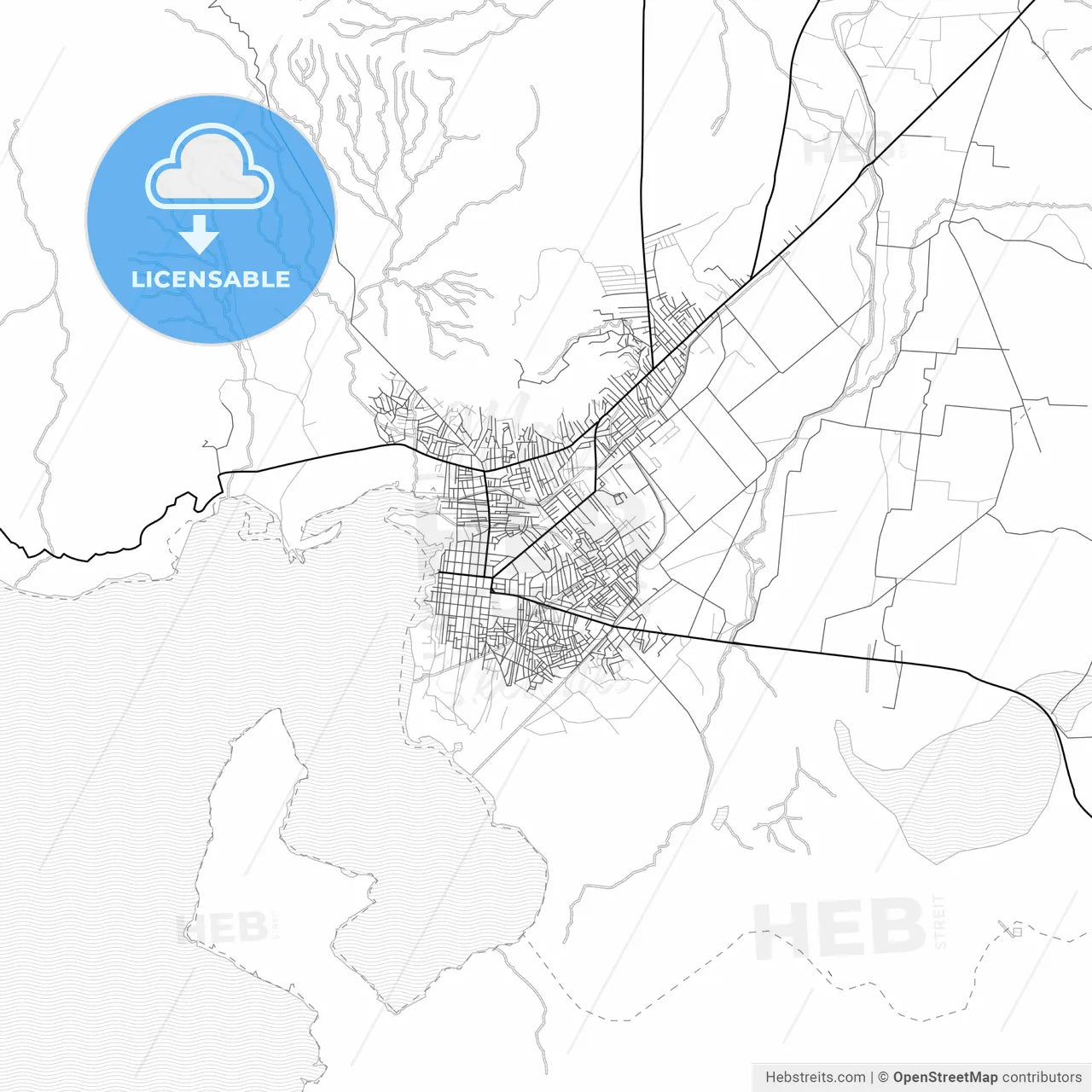 Vector PDF map of Gonaïves, Haiti