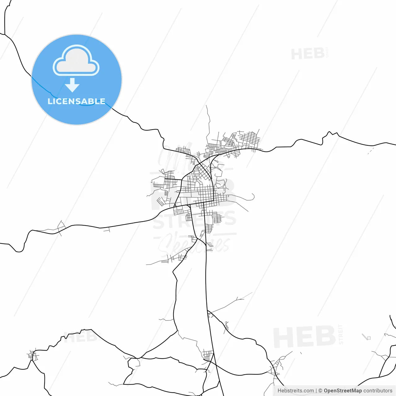 Vector PDF map of Danlí, Honduras