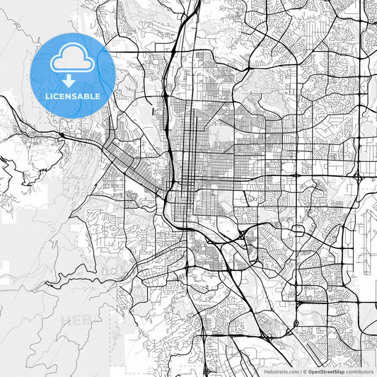 Vector PDF map of Colorado Springs, Colorado, United States