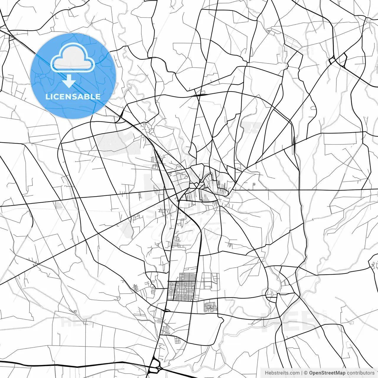 Vector PDF map of Mardan, Pakistan