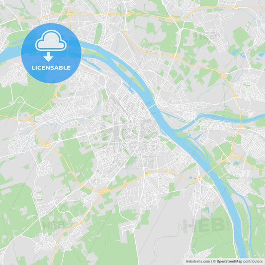 Mainz, Germany printable street map
