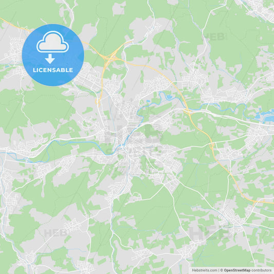 Wetzlar, Germany printable street map