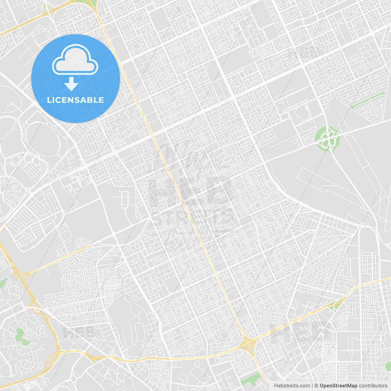 Printable map of Riyadh, Saudi Arabia