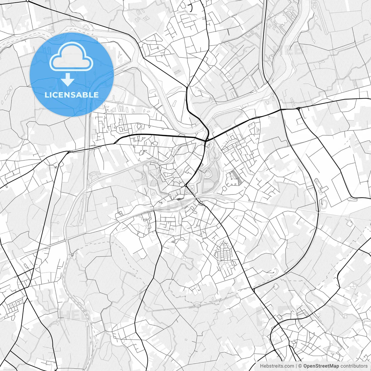 Vector PDF map of Dendermonde, Belgium