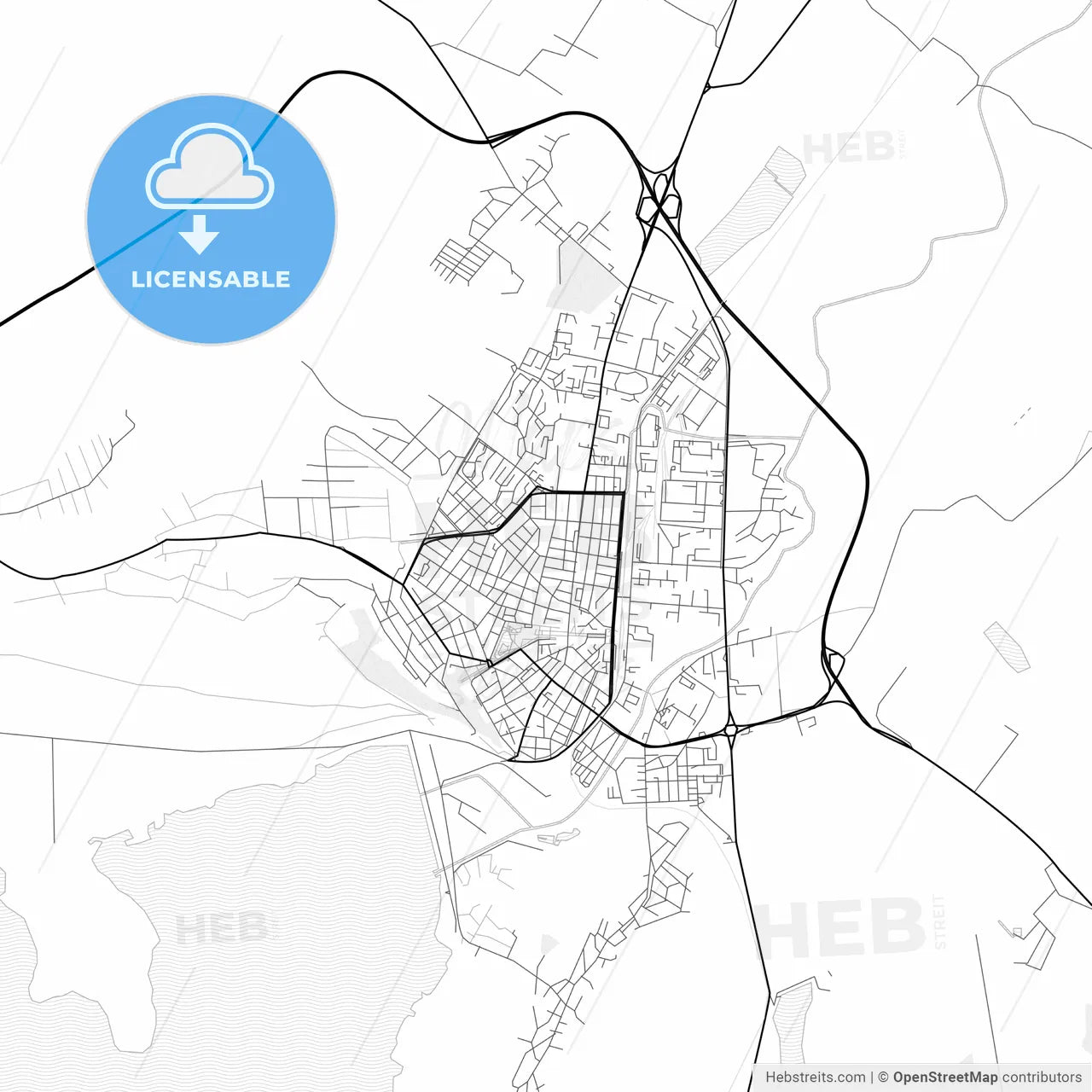 Vector PDF map of Montana, Bulgaria