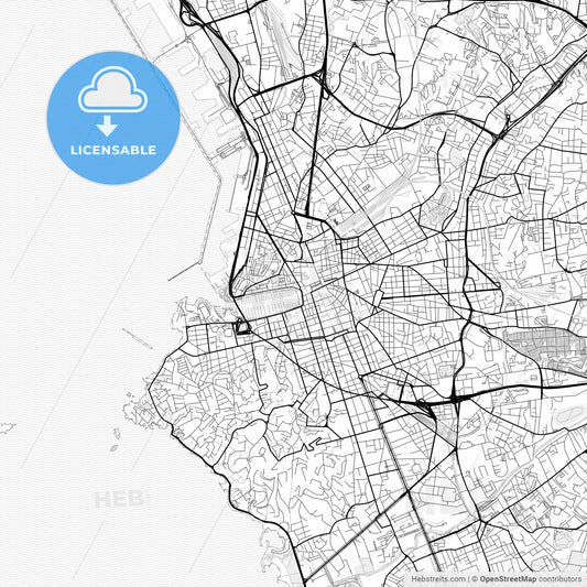 Vector PDF map of Marseille, France