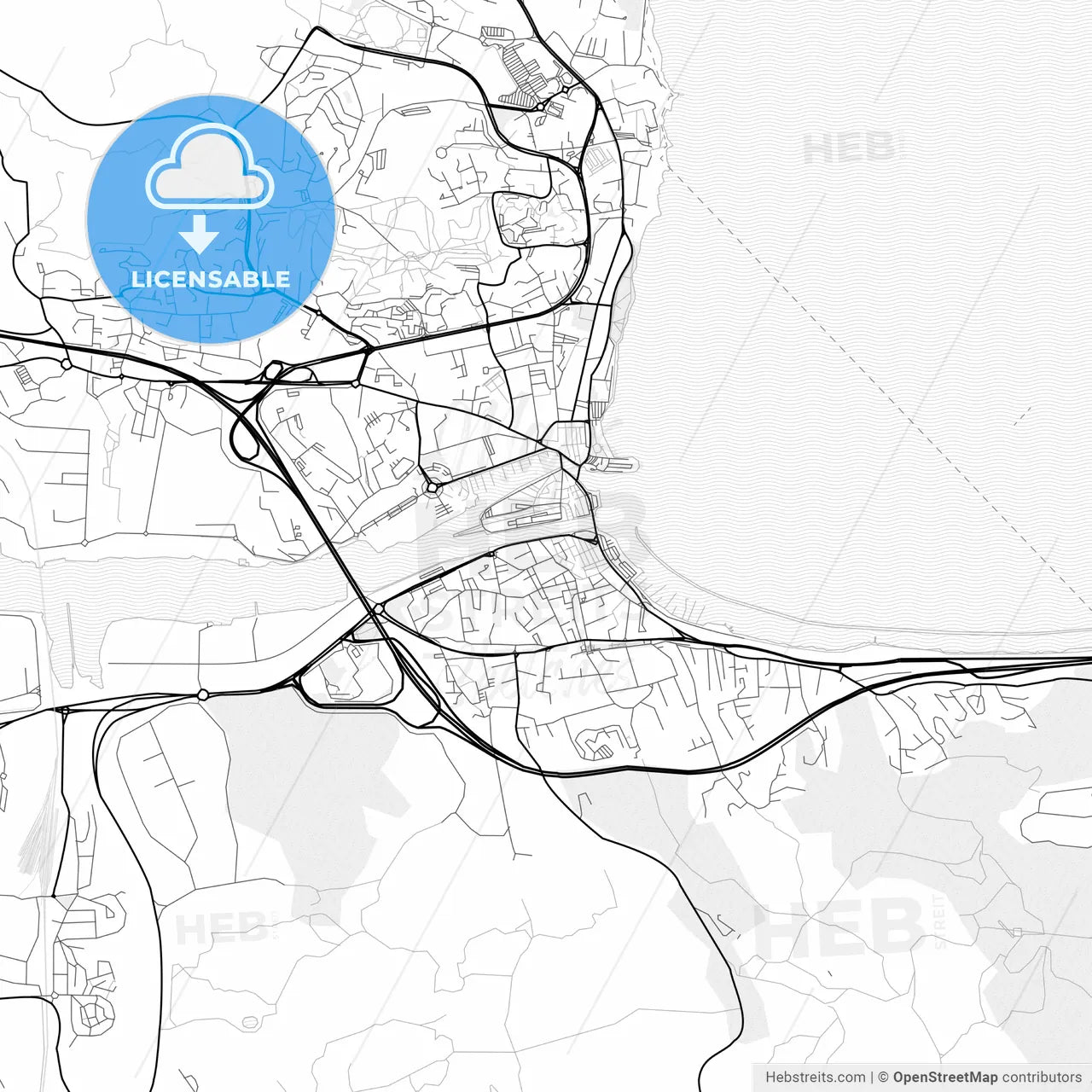 Vector PDF map of Martigues, France