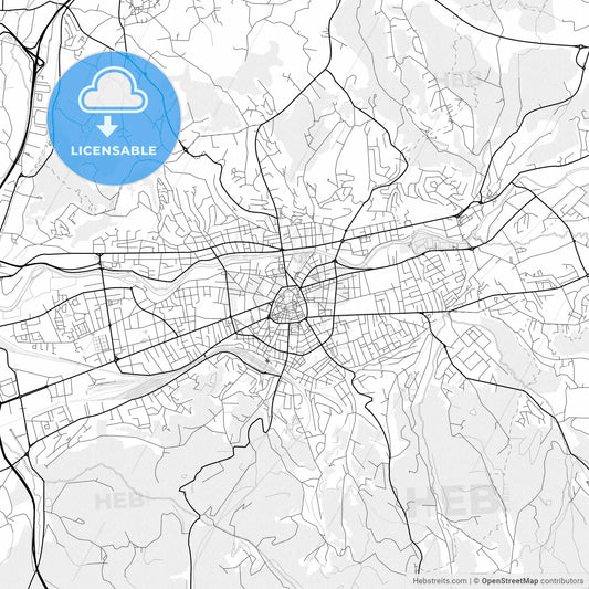 Vector PDF map of Brive-la-Gaillarde, France