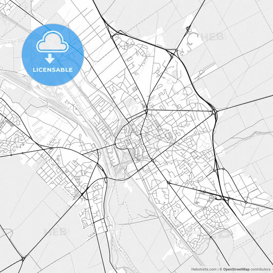 Vector PDF map of Châlons-en-Champagne, France