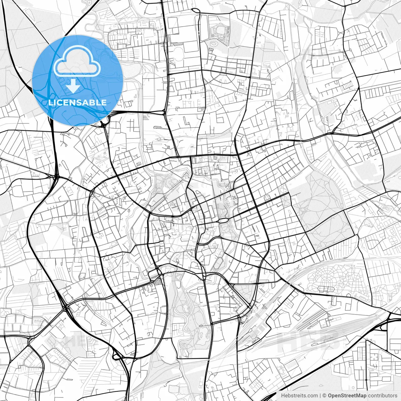 Vector PDF map of Braunschweig, Germany