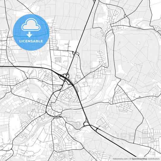 Vector PDF map of Limburg an der Lahn, Germany