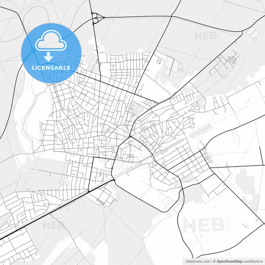 Vector PDF map of Hódmezővásárhely, Hungary
