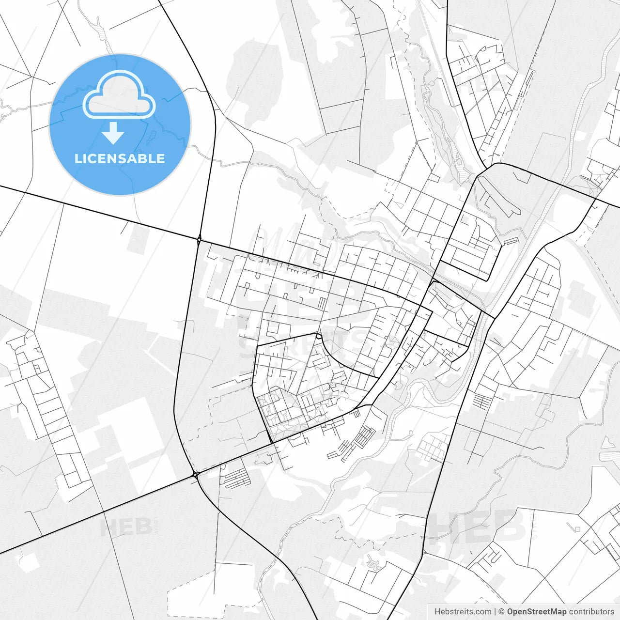 Vector PDF map of Kėdainiai, Lithuania