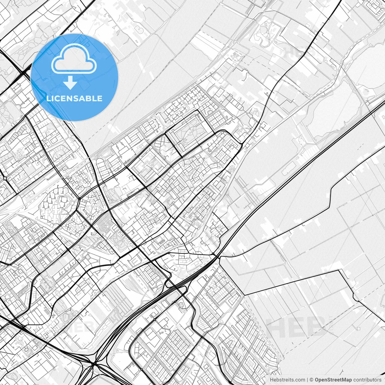 Vector PDF map of Leidschendam-Voorburg, Netherlands