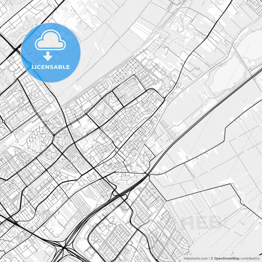 Vector PDF map of Leidschendam-Voorburg, Netherlands