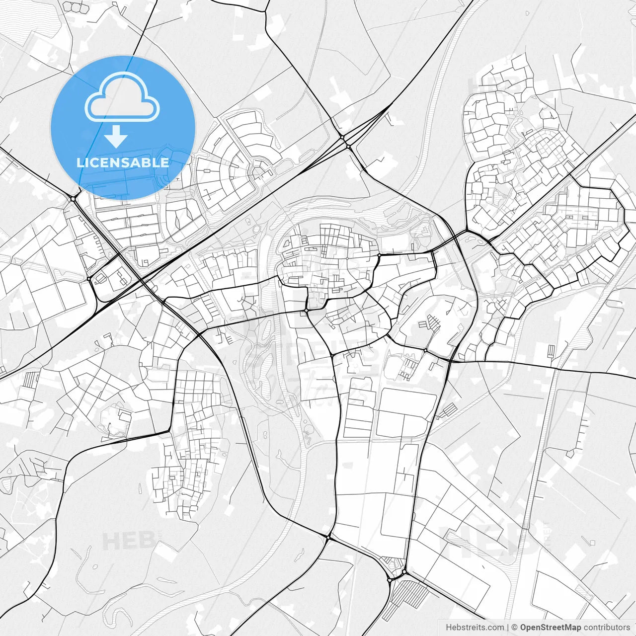 Vector PDF map of Hardenberg, Netherlands