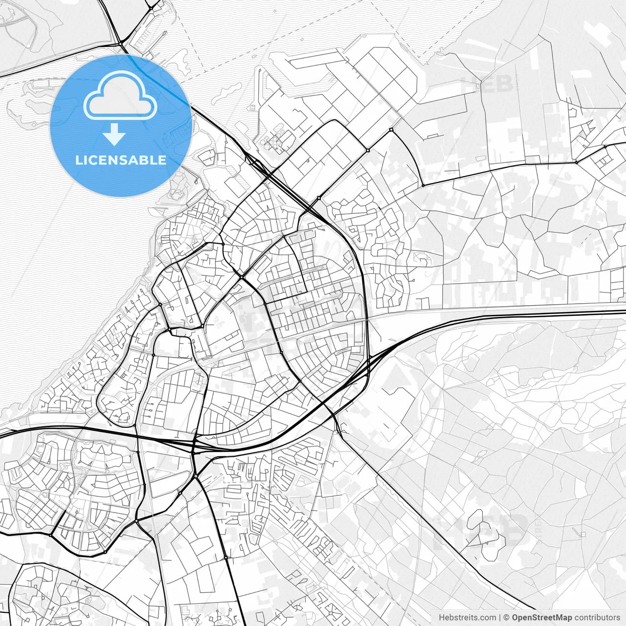 Vector PDF map of Harderwijk, Netherlands