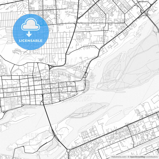 Vector PDF map of Krasnoyarsk, Russia