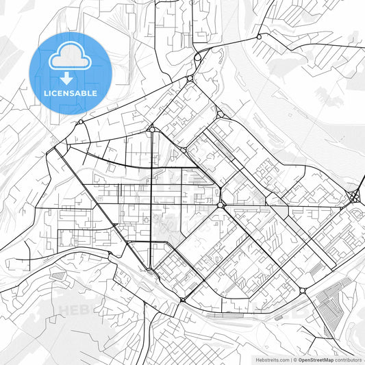 Vector PDF map of Novokuznetsk, Russia