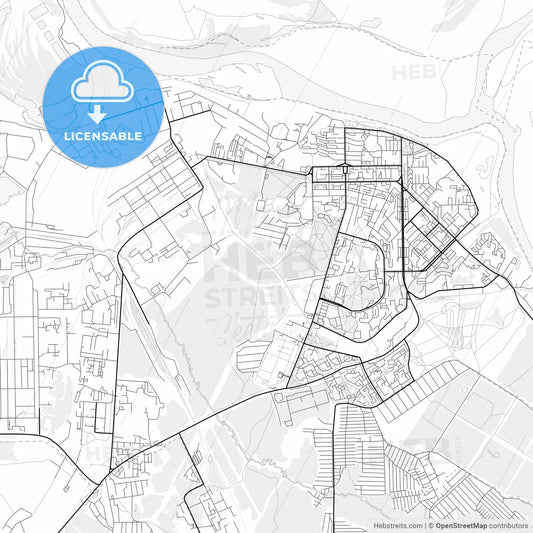 Vector PDF map of Kirovo-Chepetsk, Russia