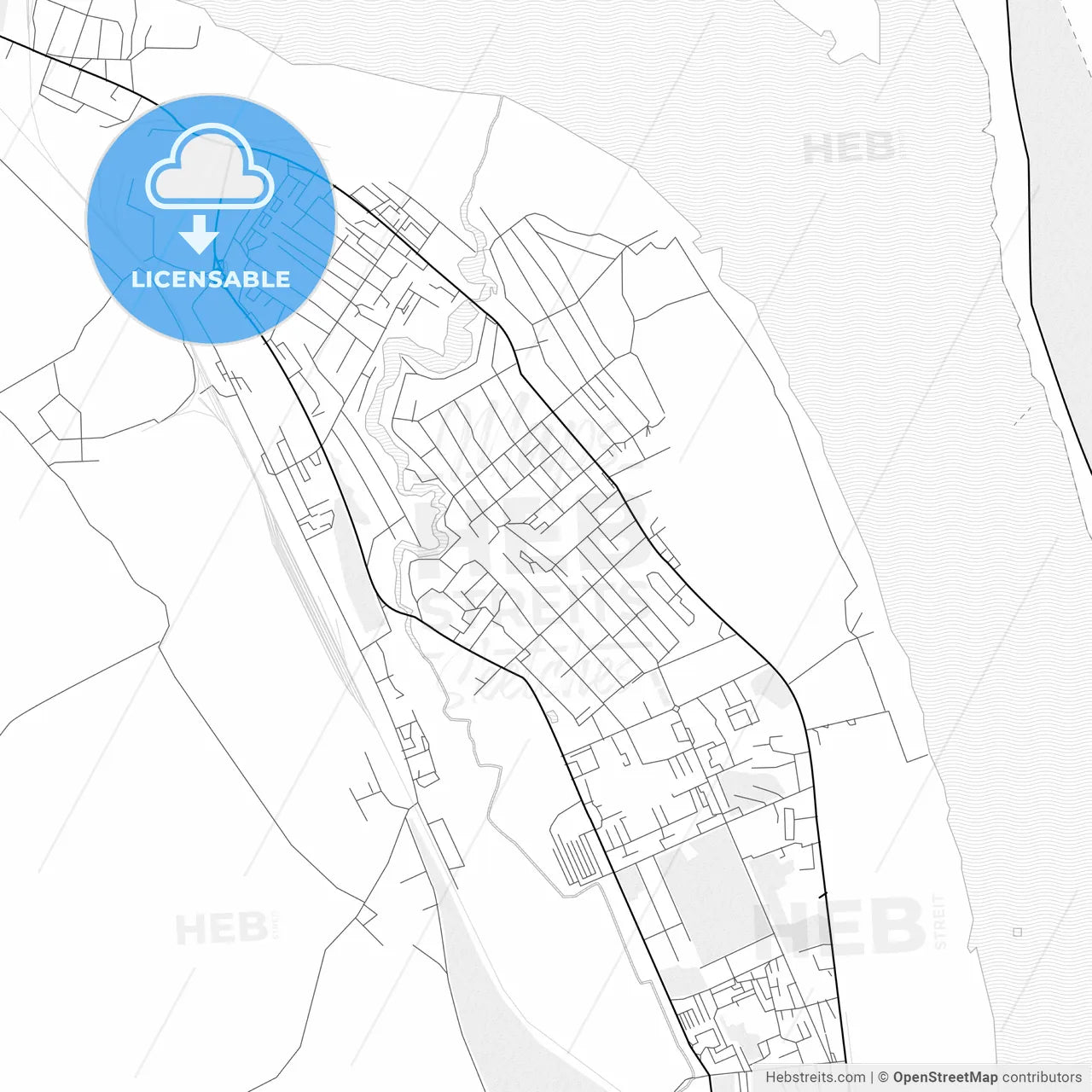 Vector PDF map of Lesosibirsk, Russia