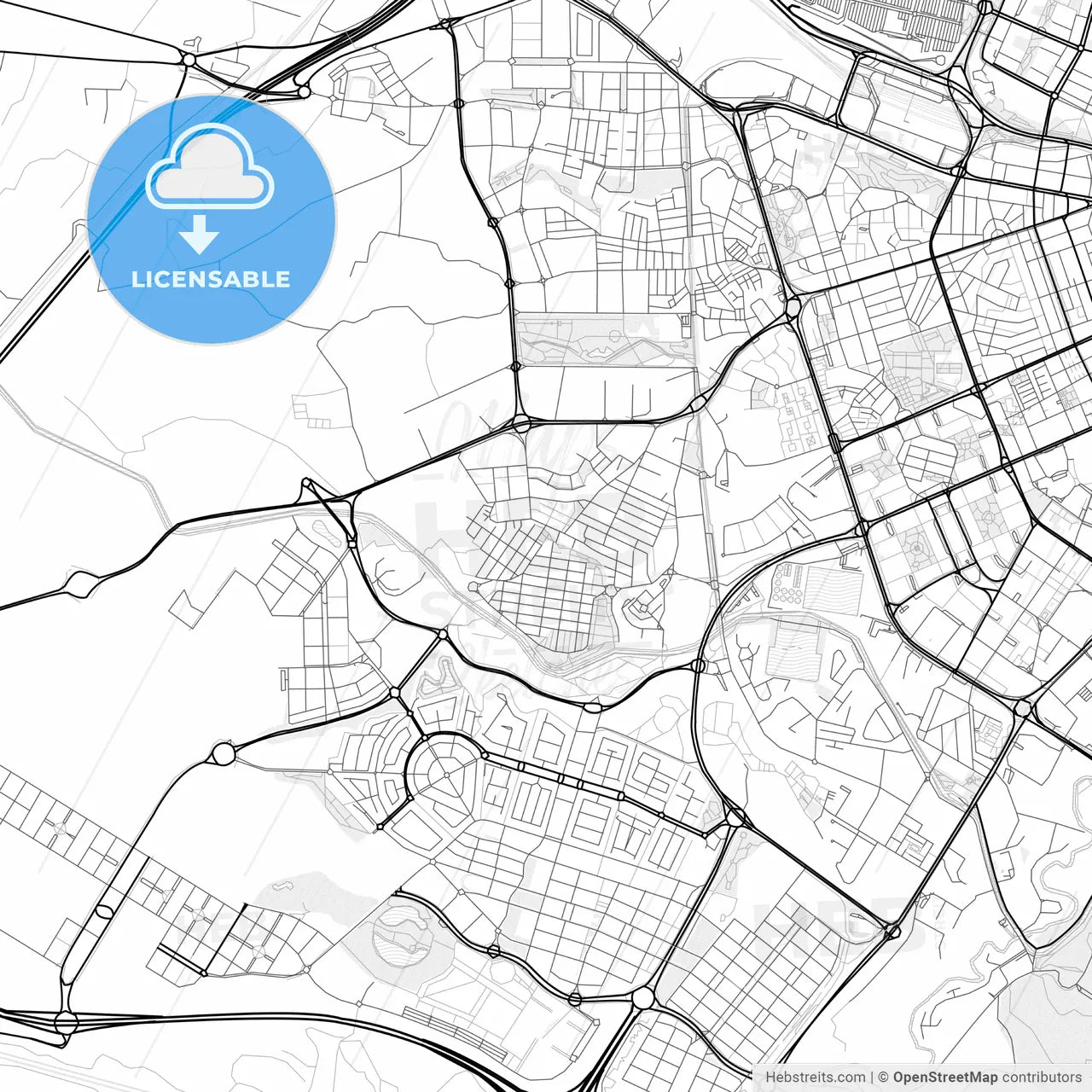Vector PDF map of Oliver-Valdefierro, Spain