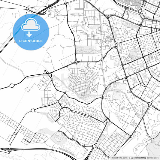 Vector PDF map of Oliver-Valdefierro, Spain
