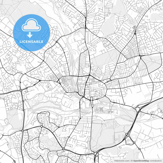 Vector PDF map of Northampton, England