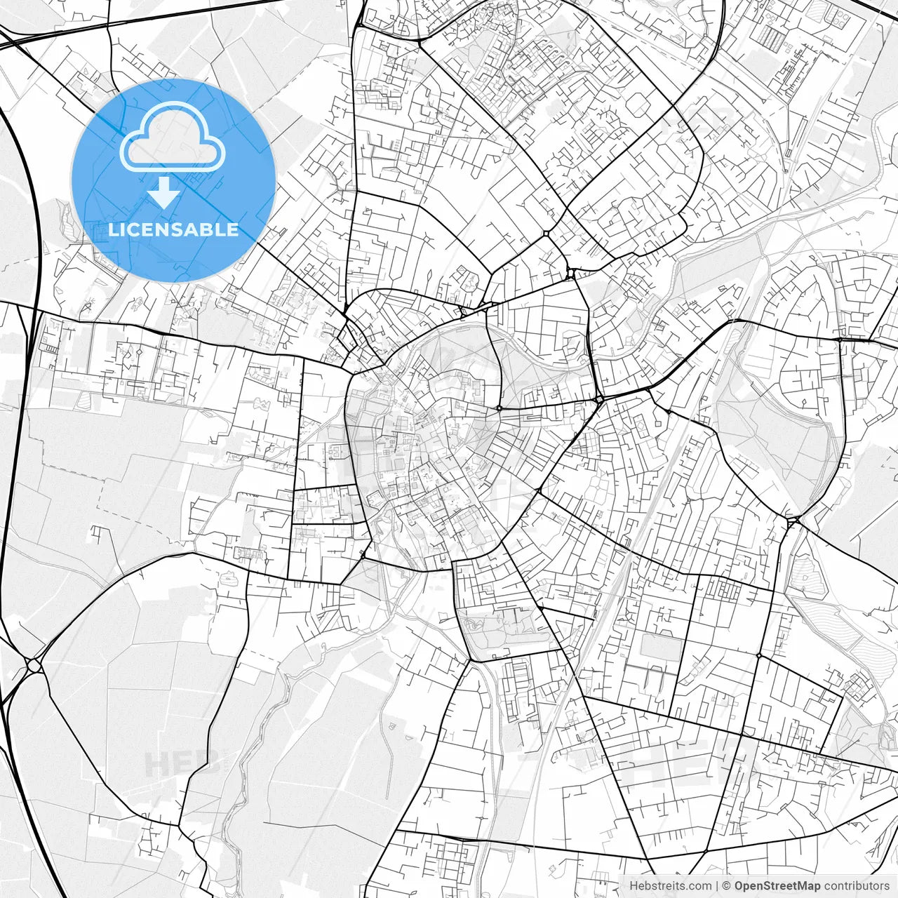 Vector PDF map of Cambridge, England