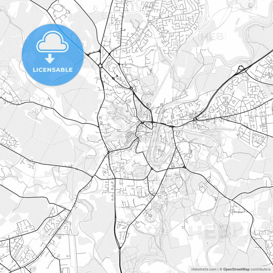 Vector PDF map of Durham, England