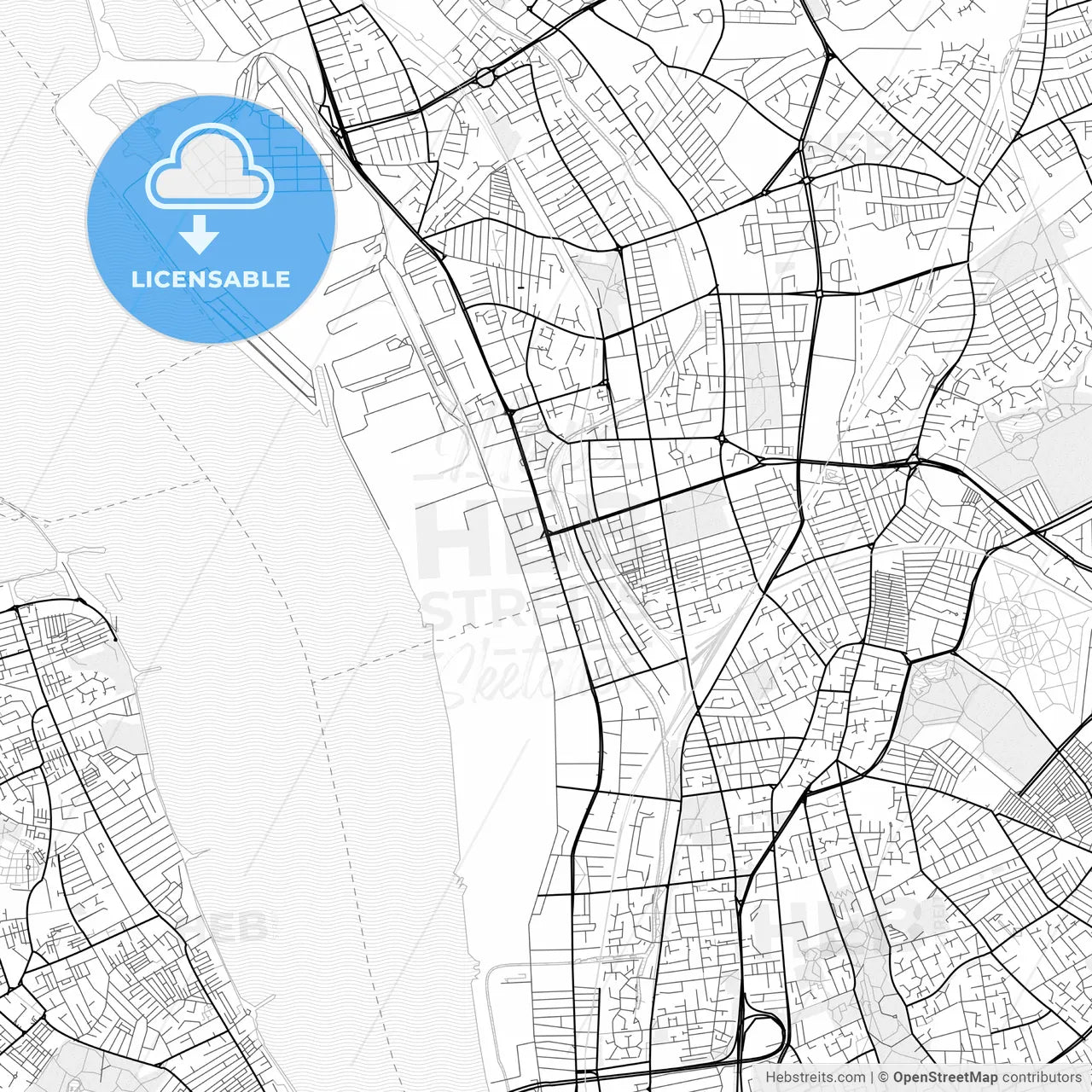 Vector PDF map of Bootle, England
