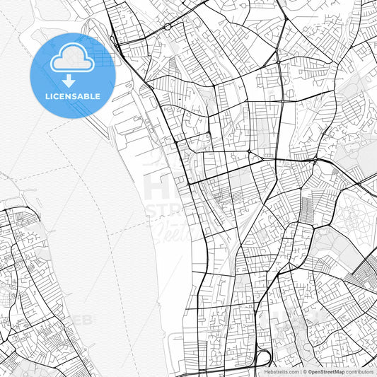 Vector PDF map of Bootle, England