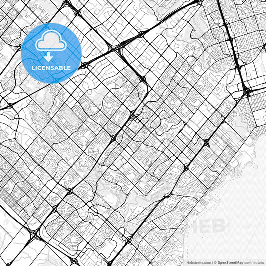 Vector PDF map of Mississauga, Canada
