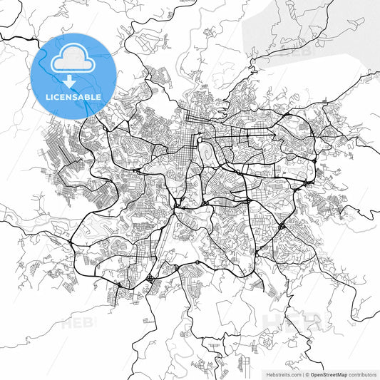 Vector PDF map of Tegucigalpa, Honduras