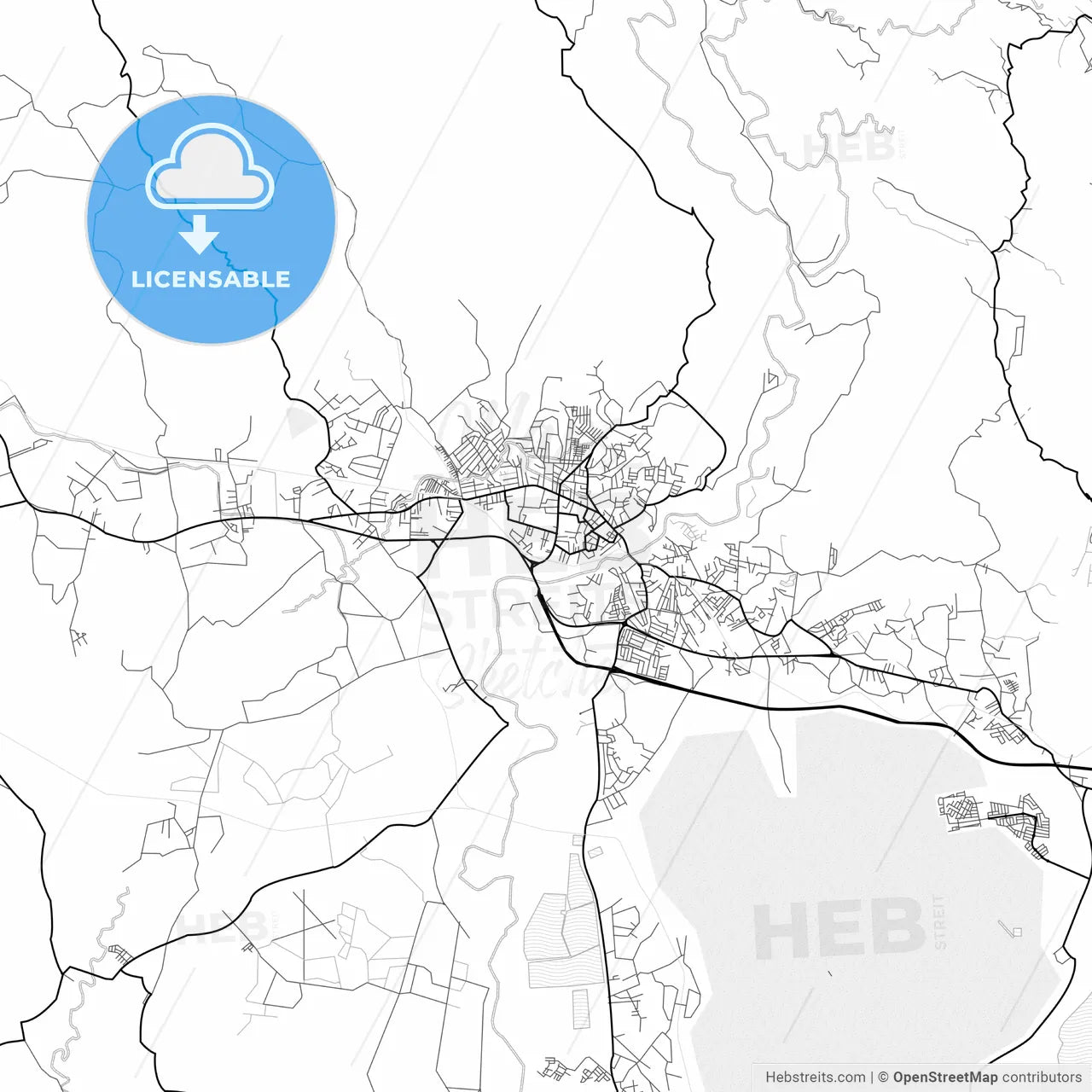 Vector PDF map of May Pen, Jamaica