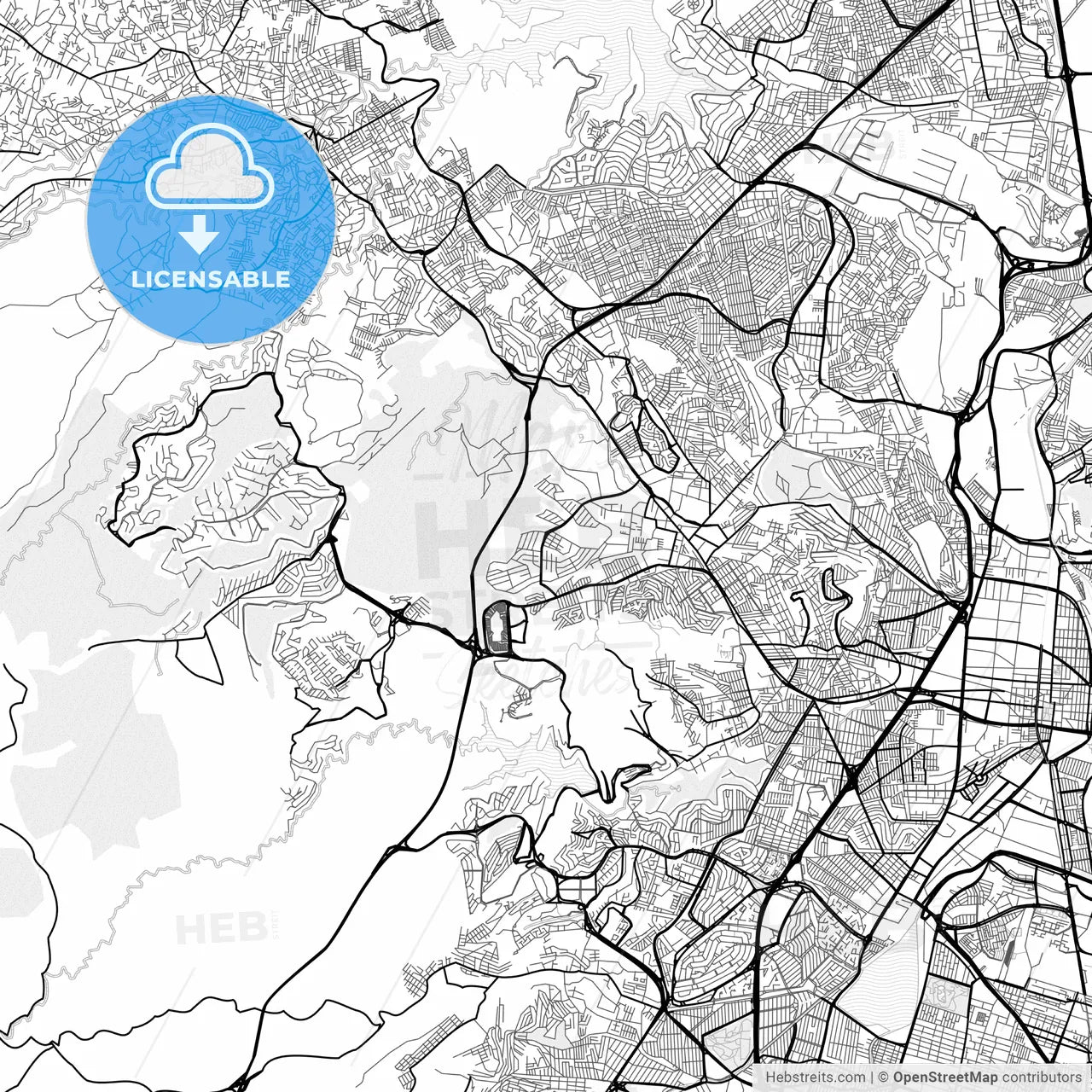 Vector PDF map of Ciudad López Mateos, Mexico