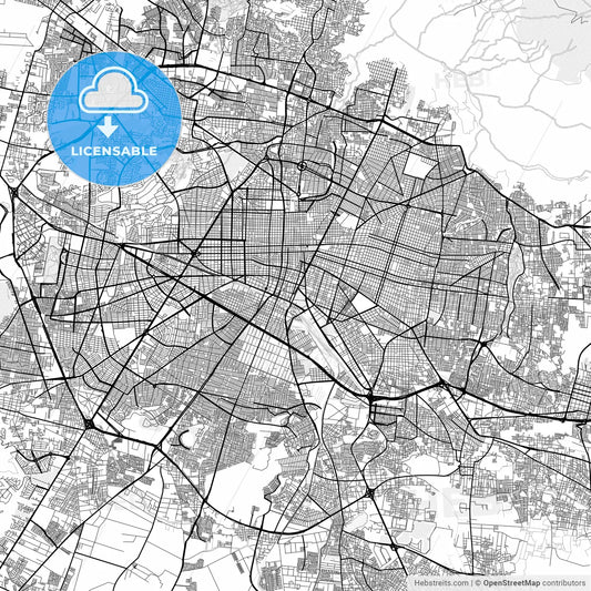 Vector PDF map of Guadalajara, Mexico