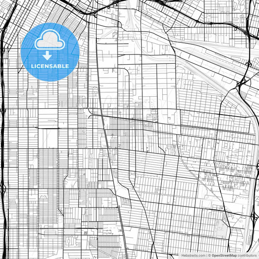 Vector PDF map of Huntington Park, California, United States