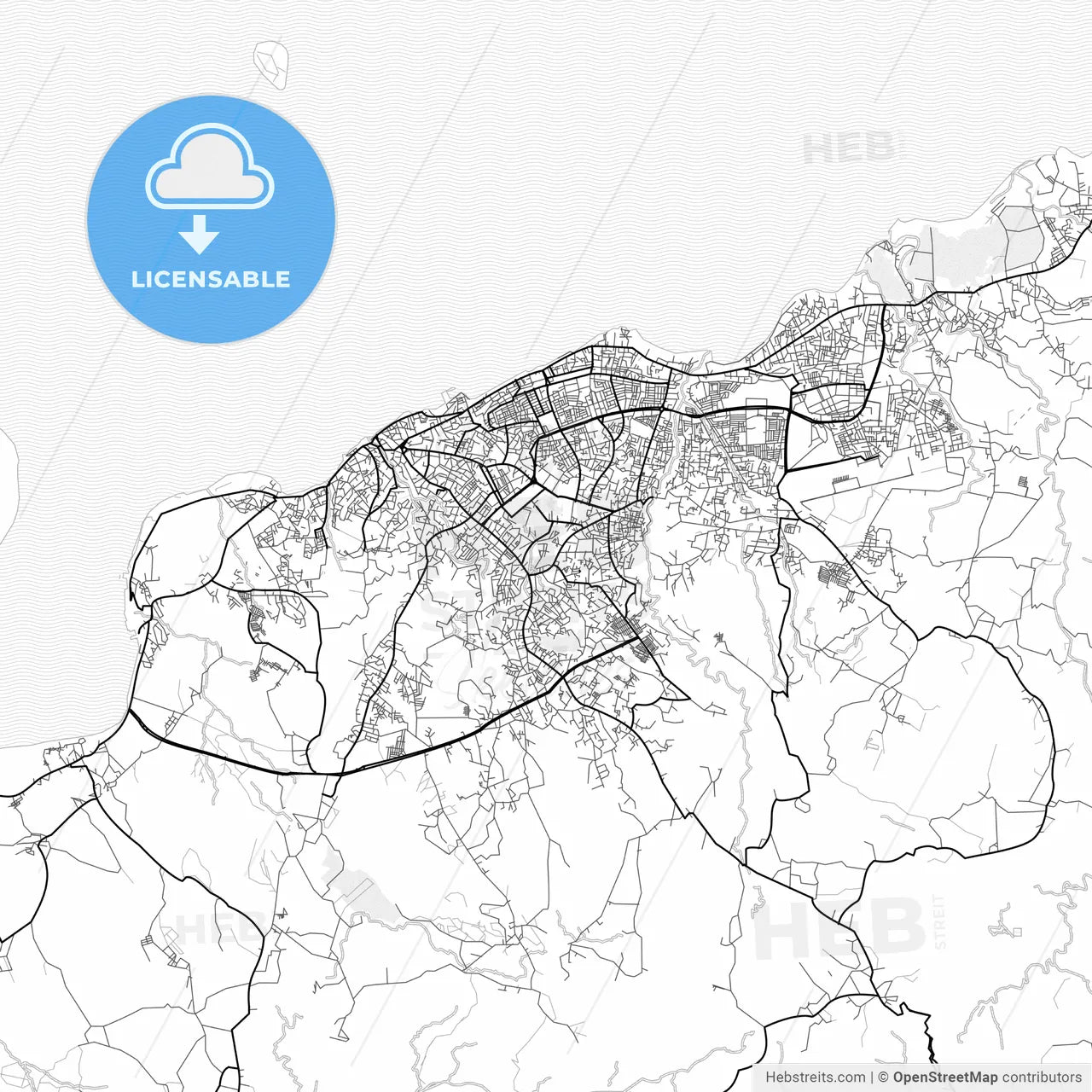 Vector PDF map of Kupang, Indonesia